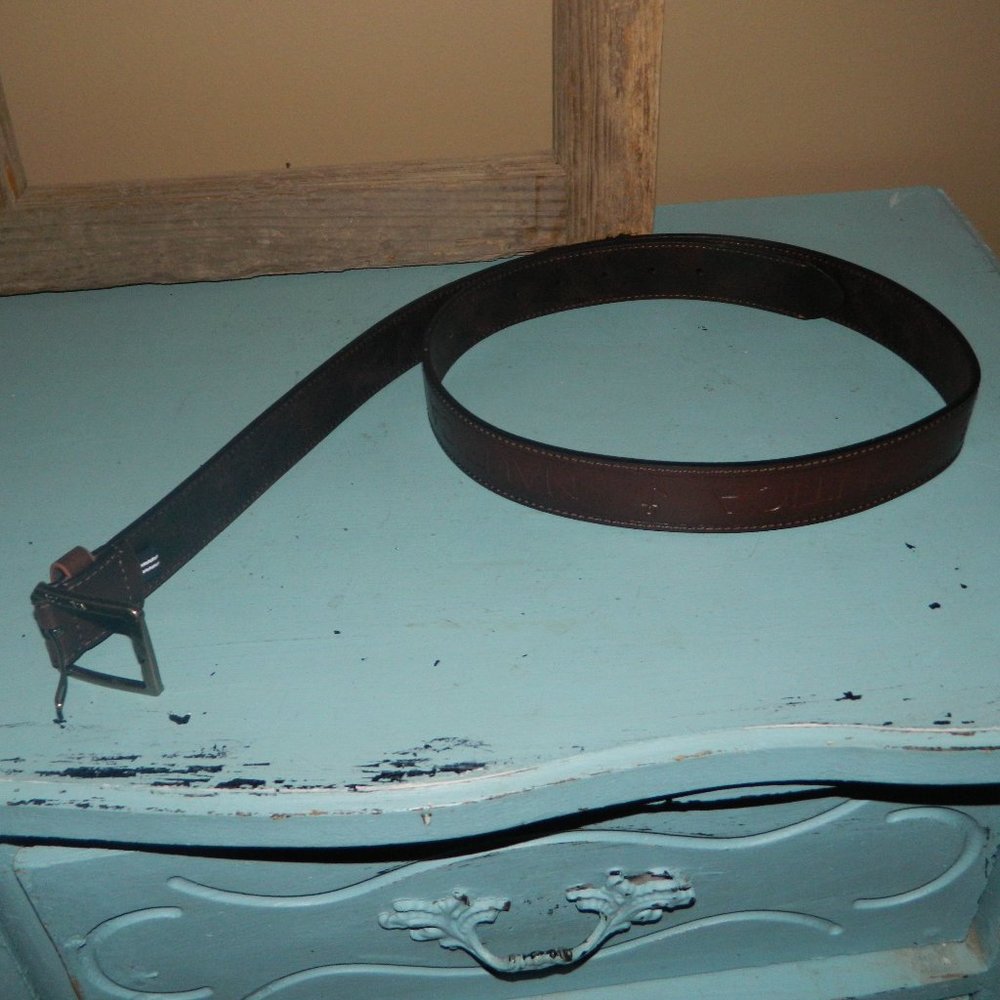 Nautica Genuine Leather Logo Embossed Belt